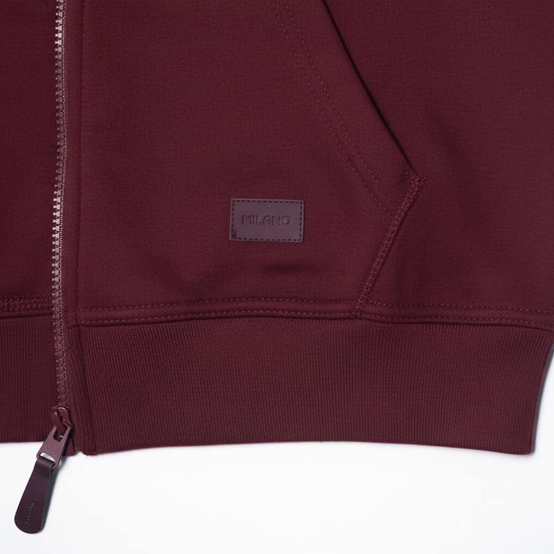 Sweat milano à capuche zippé homme BORDEAU DL-14BOR