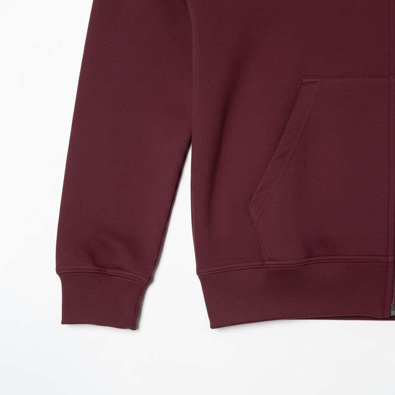 Sweat milano à capuche zippé homme BORDEAU DL-14BOR