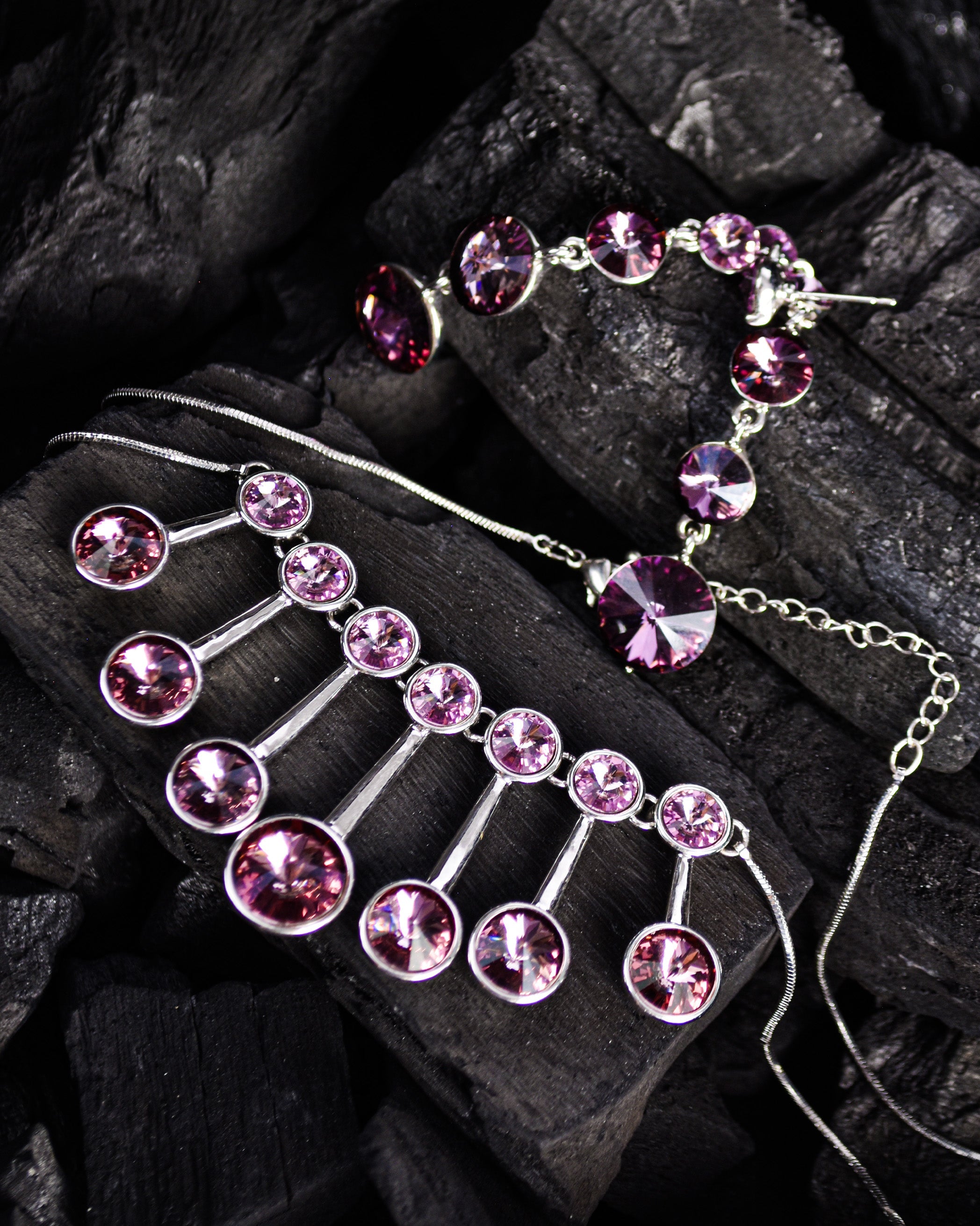 Parure ronde mauve 8123