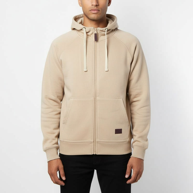 Sweat milano à capuche zippé homme BEIGE DL-14BE