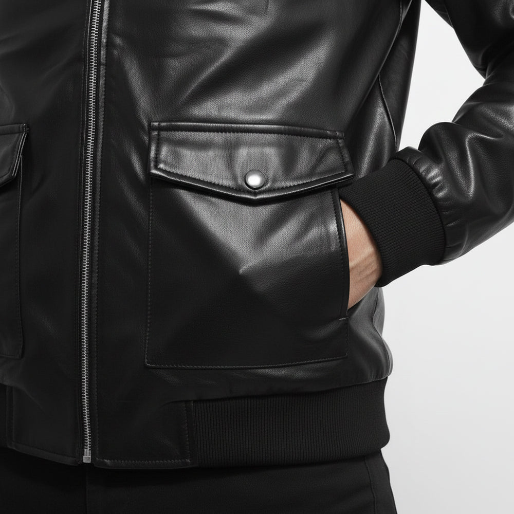 VESTE HOMME MASSIMO (Simili cuir) A-2502-BLACK