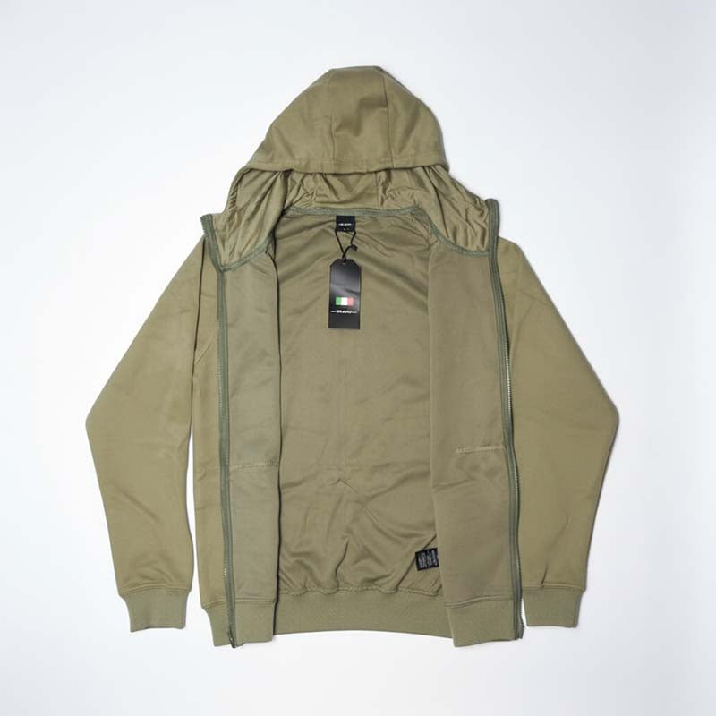 Sweat milano à capuche zippé homme VERT KHAKI  DL-14VK
