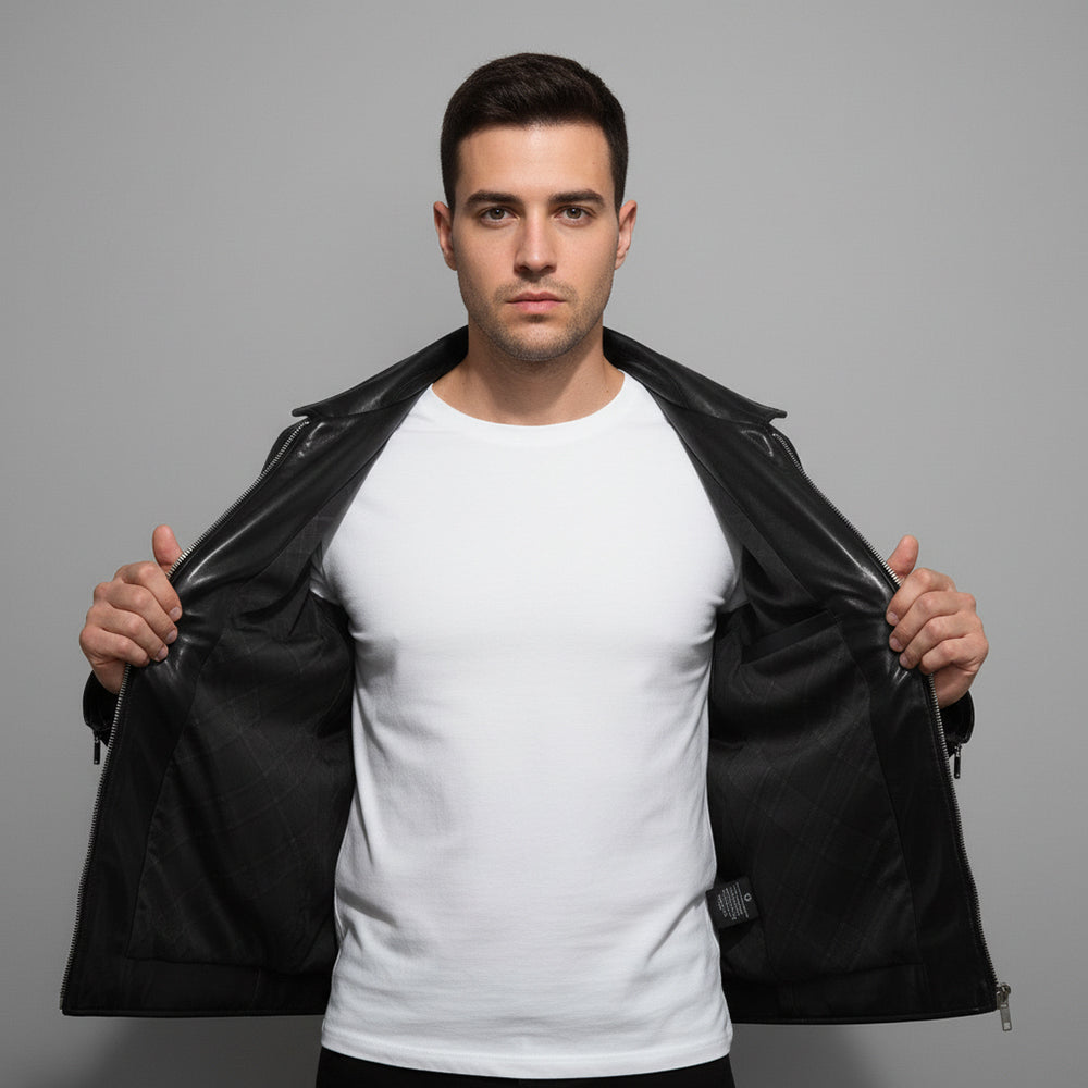 VESTE HOMME MASSIMO (Simili cuir) A-2502-BLACK