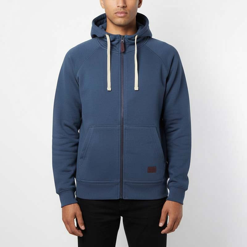 Sweat milano à capuche zippé homme SALVA BLUE DL-14SB