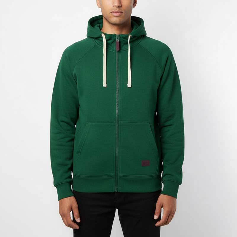 Sweat milano à capuche zippé homme VERT DL-14