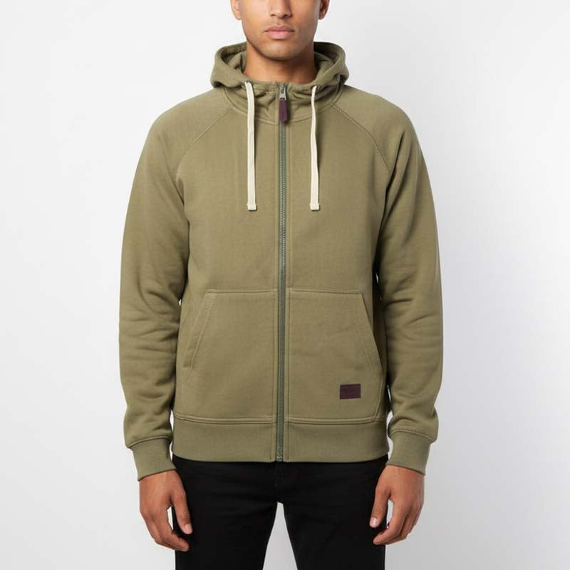 Sweat milano à capuche zippé homme VERT KHAKI  DL-14VK