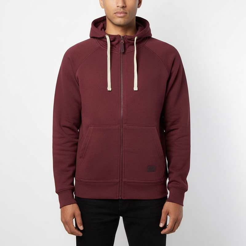 Sweat milano à capuche zippé homme BORDEAU DL-14BOR