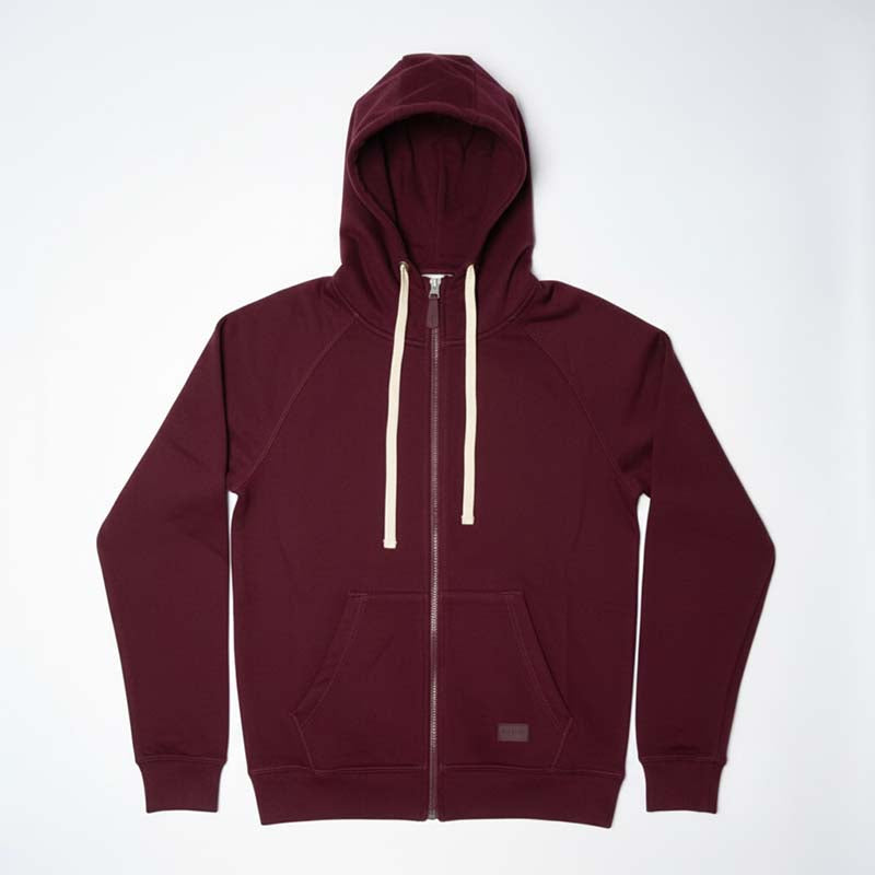 Sweat milano à capuche zippé homme BORDEAU DL-14BOR