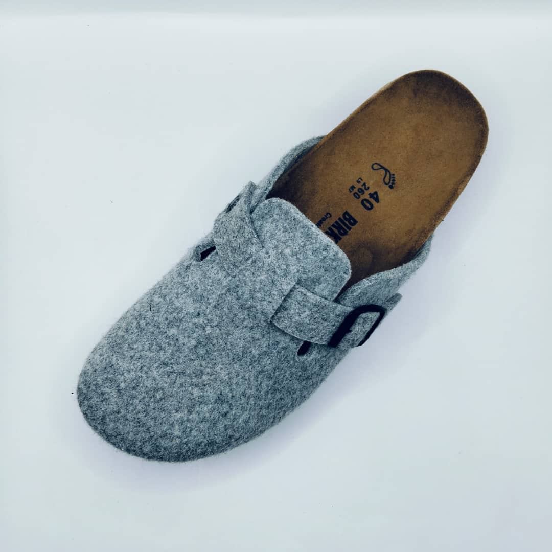 SABOT BIRK BOSTON FEUTRE GRIS CLAIR