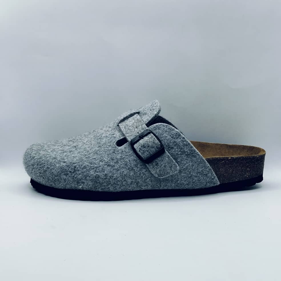 SABOT BIRK BOSTON FEUTRE GRIS CLAIR