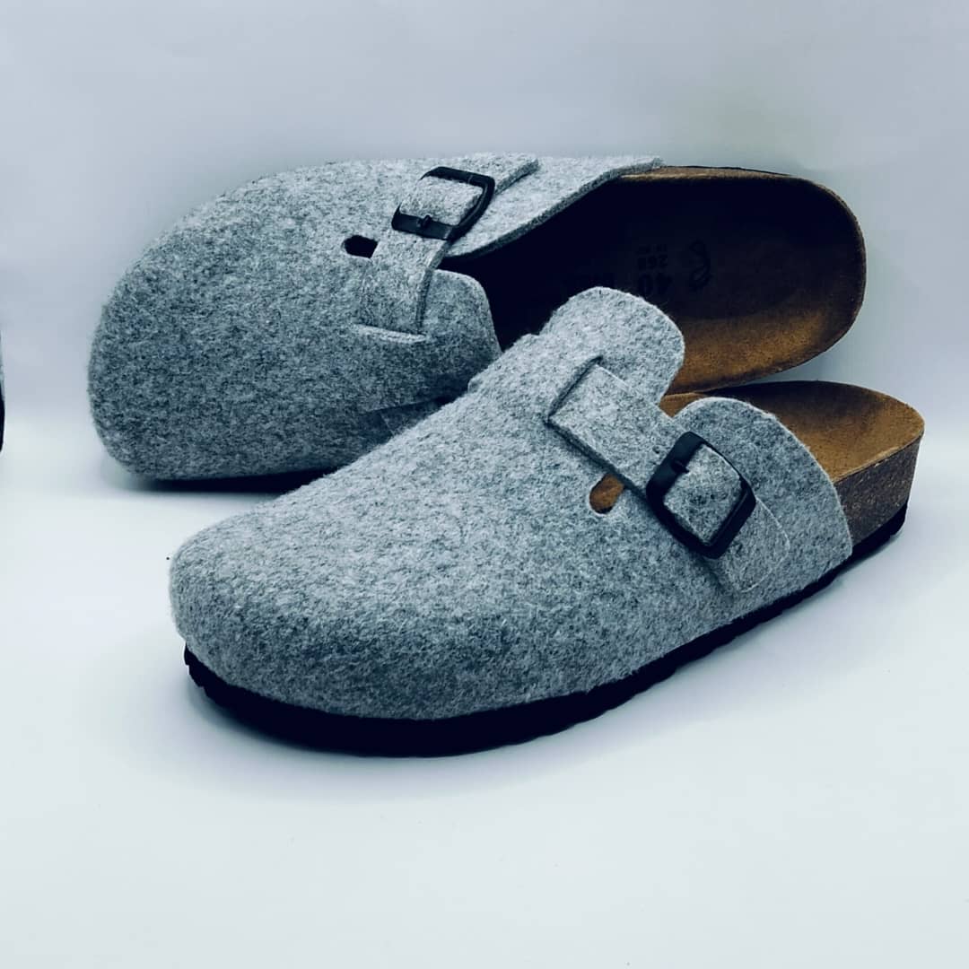 SABOT BIRK BOSTON FEUTRE GRIS CLAIR